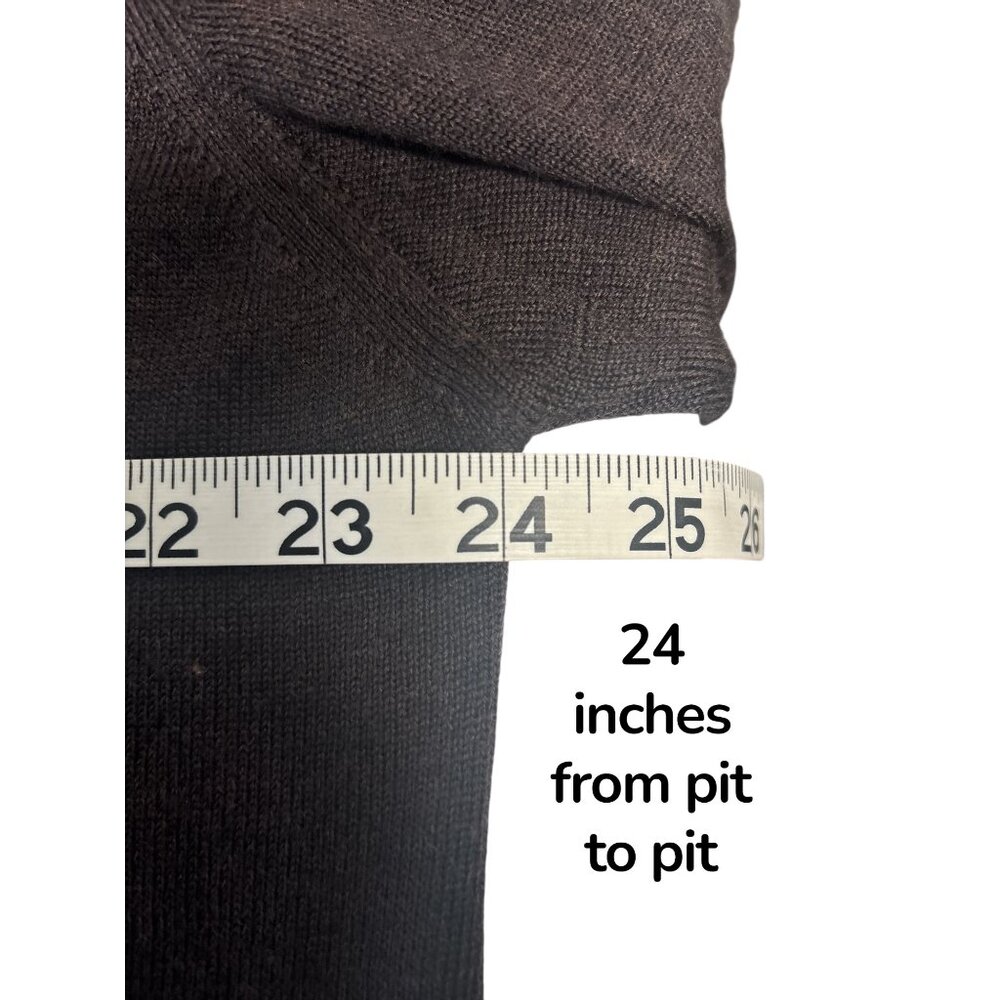 Mario Gilberti Made in Italy 100% Merino Wool Half-Zip Sweater XL Brown Pullover - Picture 8 of 10